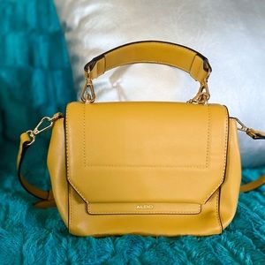 Faux Leather Mustard Yellow Crossbody Bag
